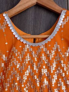 wedding Sequin Orange gown 5 to7 age with matching