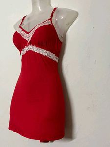 VICTORIA'S BRANDED Sexy Red Lace Trim Nightdress