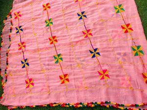 Pink Jaipuri Embroidery Dupatta