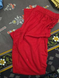 Bright Red Cotton Leggings