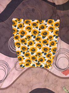 Sunflower Print Tube Top