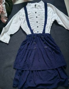 Women's Navy Blue Suspender Dress