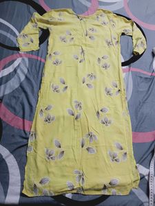 Yellow Printed Kurta with White Pants