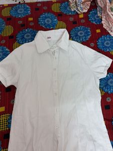 Classic White Short Sleeve Button-Up Shirt