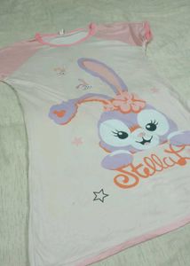 Cute Bunny Print Night Dress