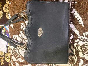 Black Zara Handbag with Chain Detail