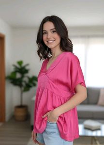 Pink V-Neck Tunic