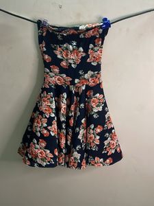 Strapless Floral Fit &amp; Flare Dress