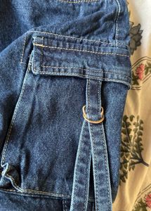 Denim Cargo Highrise Skirt