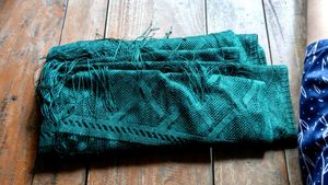 Elegant Teal Woven Dupatta with Fringes