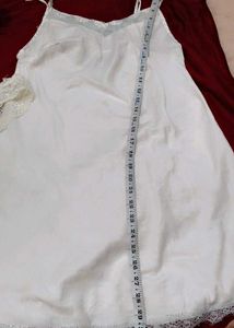 White Lace Trim Nightgown &amp; Panty Set