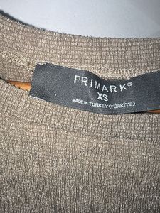 Primark Grey/Khakhi Ruched Side Top – XS