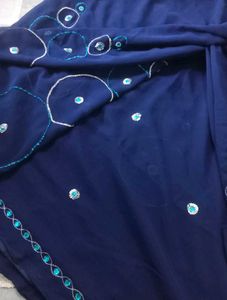 Navy Blue Embellished Saree