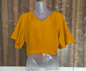 Mustard Flared Sleeve Top