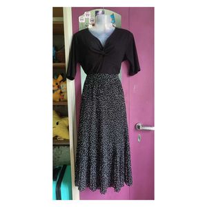 Polka Dot Midi Skirt