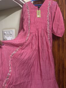 Pink Embroidered Kurta