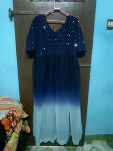 Sparkly Navy Blue Ombre Gown