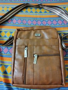 Sling Brown Bag  with 4 pockets