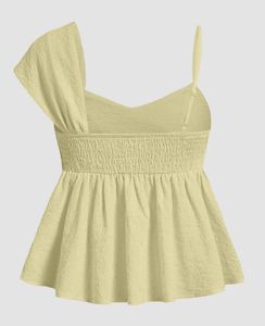 Littlebox Asymmetric One Shoulder Ruffle Peplum To