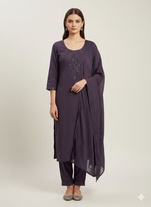 Elegant Purple Kurta Set with Dupatta