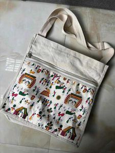 Tote Bag with Folk Art Print