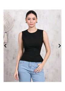 Chic Black Tie-Back Sleeveless Top