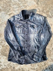 Denim Style Button Down Shirt