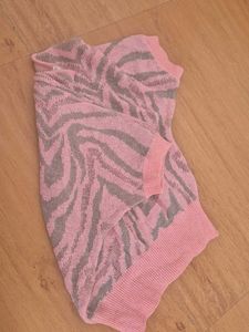 Pink Zebra Print Knit Top