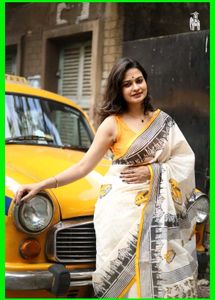 brand new Unique  handloom Saree with Car