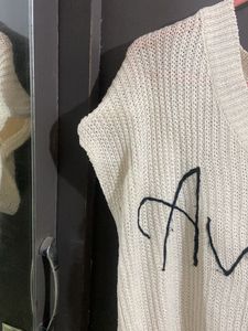 Cream Knit Cropped Top
