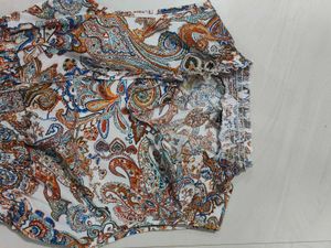 Shein Boho Paisley Print Smocked Waist Top