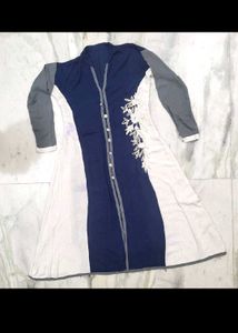 Elegant Embroidered Blue&amp;White anarkali Kurta used