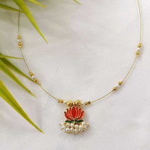 Elegant Lotus Pendant Necklace
