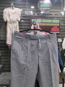 Grey Pleated Trousers