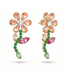 Korean Flower Dangle Earrings