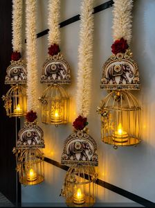 Decorative Elephant & Lantern Wall Hangings