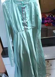 Women Sky Blue Kurta With Dupatta Set