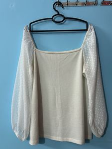 FEMELLA Sheer Sleeve Top