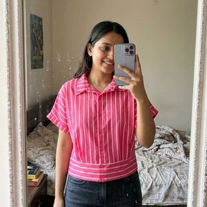 combo Pink Striped Button-Up Shirt