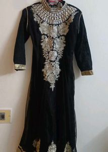 Elegant Black & Silver Embroidered Kurti