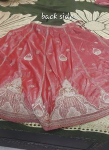 beautiful gajari shade lehenga with heavy look