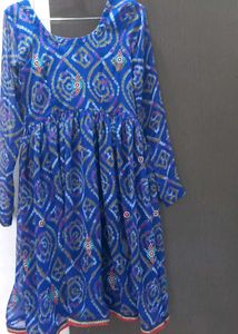 Navy blue anarkali stitched kurti
