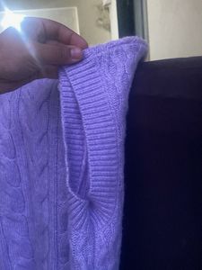 Cozy Lavender Cable Knit Sweater