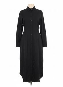 Classic Black Collared Shirt Dress
