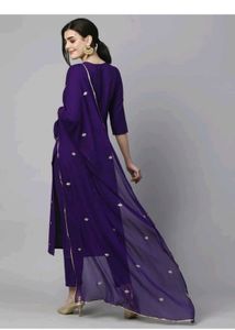 Purple Embroidered Kurti