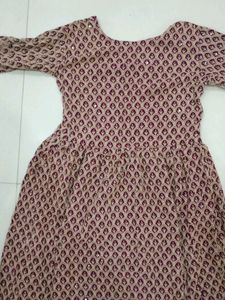 Chicken Printed Long Gown For Festive Occasion