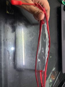 Clear Pouch with Red Zipper