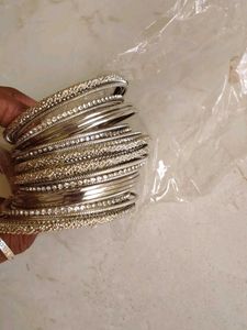 Elegant Silver Bangles Set
