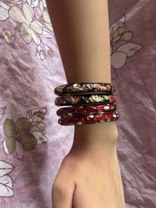 Boho Chic Enamel Bangles (Set of 4)
