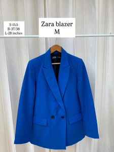 Zara Blue Double Breasted Blazer